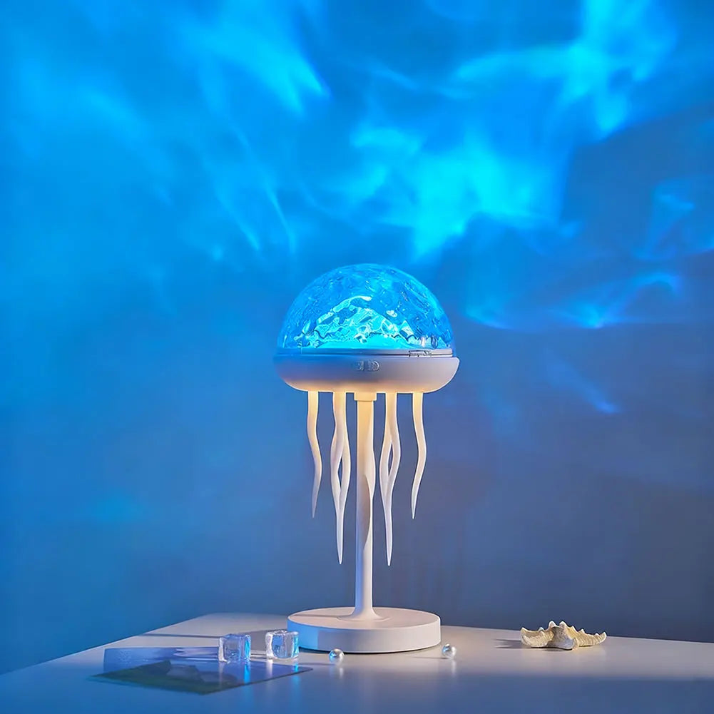 Jellyfishes Ocean Waves Projector Light With Remote USB Powered 7 Color Ripple Projector Jellyfish Night Light For Kids Bedroom