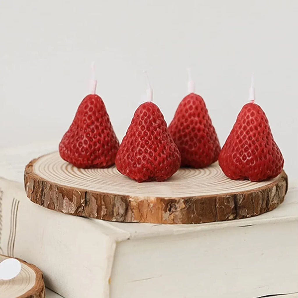 5pcs Strawberries Candles Gifts,Aromatherapy Candle for Wedding Receptions,Birthday Parties,Holiday Celebration Supplies