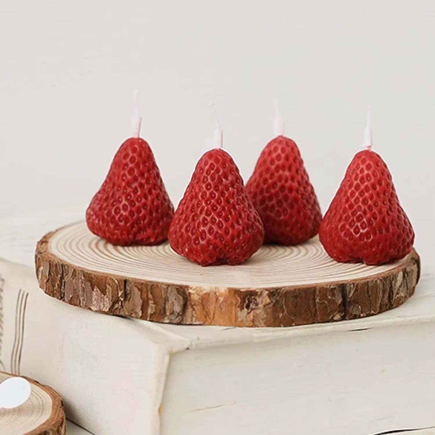 5pcs Strawberries Candles Gifts,Aromatherapy Candle for Wedding Receptions,Birthday Parties,Holiday Celebration Supplies