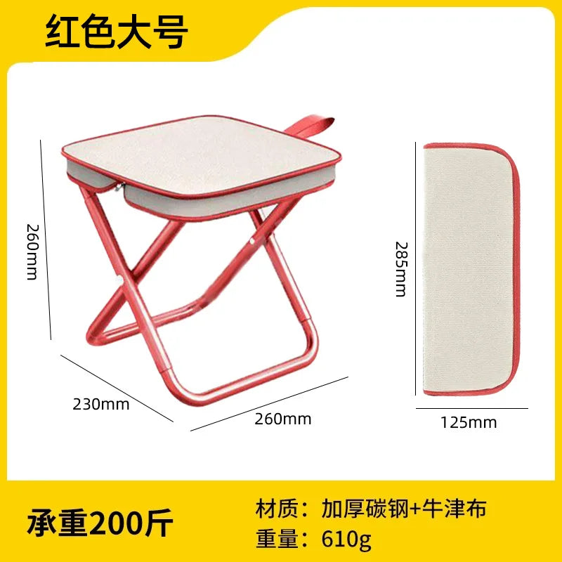 Small Mazar Folding Portable Handbag Stool Outdoor Small Stool Student Stool Queue Artifact Picnic Stool, Train Stool