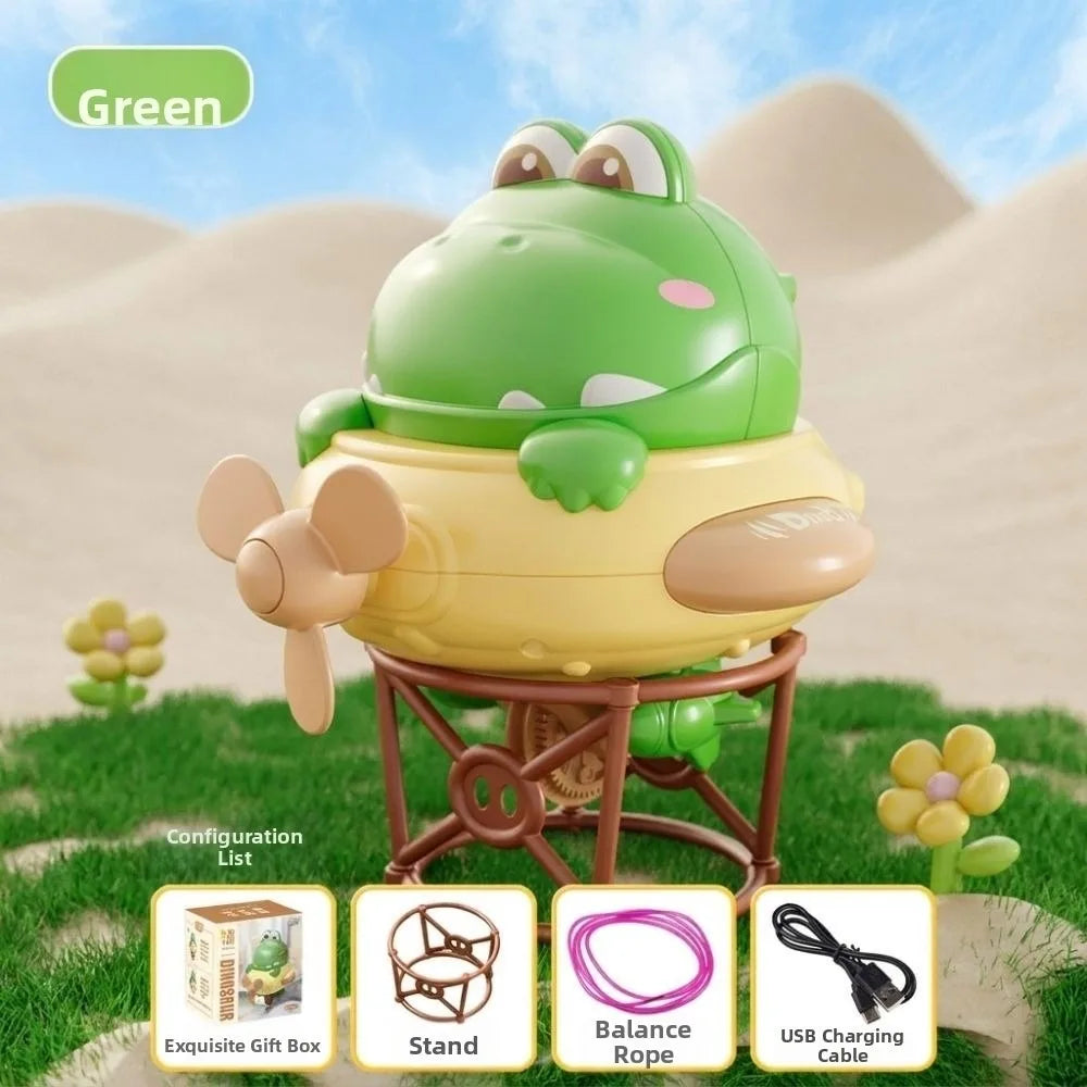 Cartoon Electric Balancing Dinosaur Toy Rechargeable Unicycle Balanced Spinning Top Toy Self-Balancing Tightrope Walking Toys