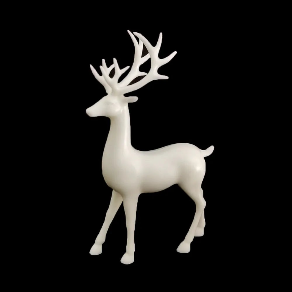 Creative Deer Desktop Ornament Sitting/Standing Position Modern Reindeer Sculpture Cute Durable Christmas Deer Statue