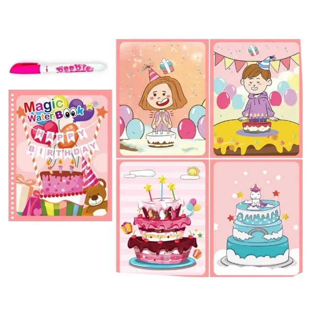 Magic Water Book with Pen Children Learning  Education Toy Baby Montessori Toys Drawing Coloring Books for Kids 2 To 4 Years Old