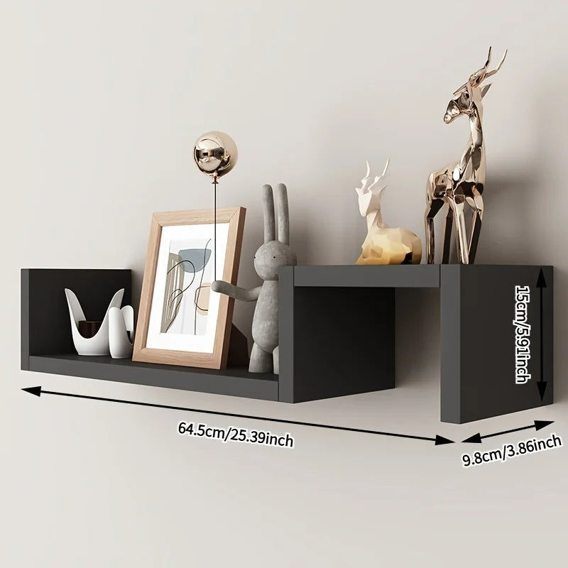 Wall Mounted Floating Shelves, Heavy-Duty Wall Storage and Display Rack Set, Thickened Board Hanging Shelves for Books