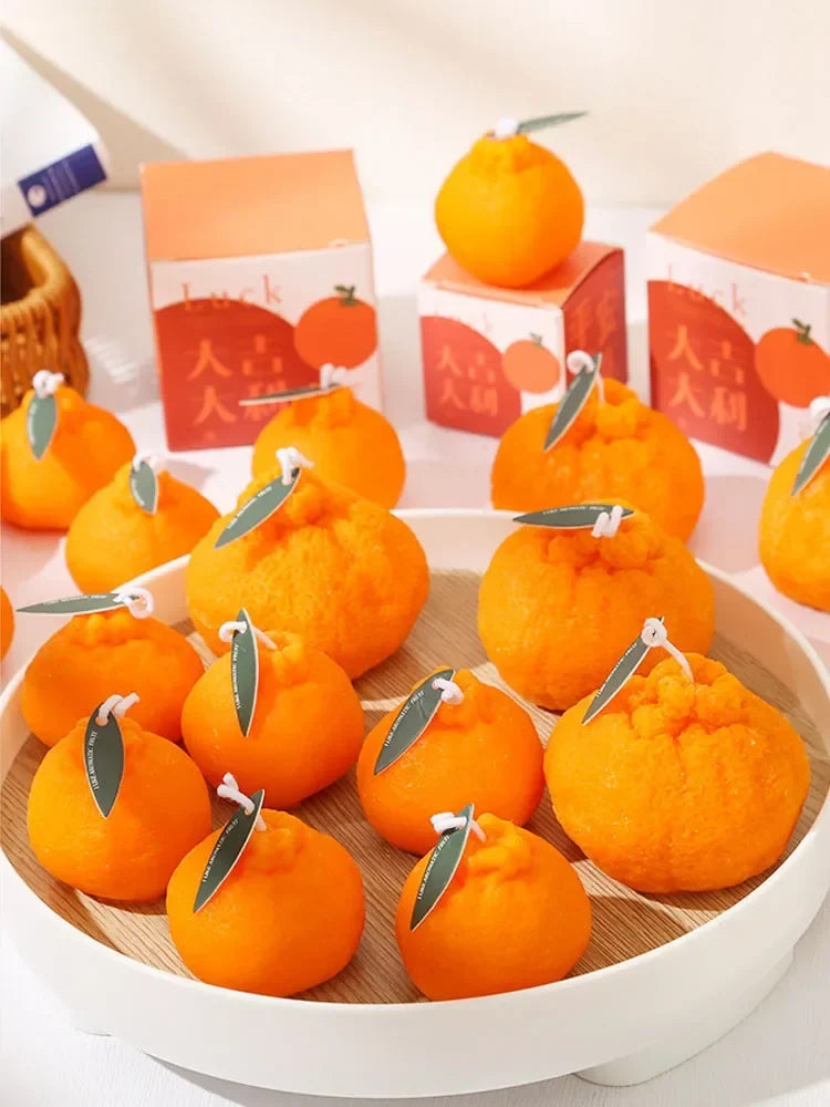 Internet celebrity Ugly Orange Aromatherapy Candle Soy Wax Creative Gift Shooting Props Scene Decoration Ornament