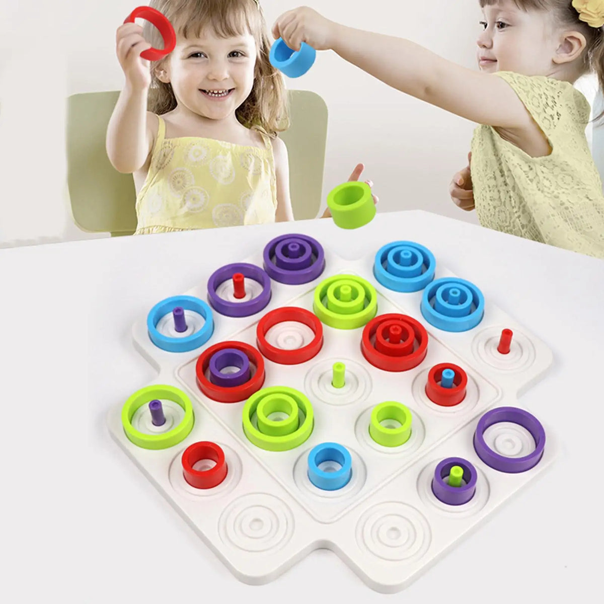 Children Rings Chess Montessori Logical Thinking Training Board Games - MEACAOFG