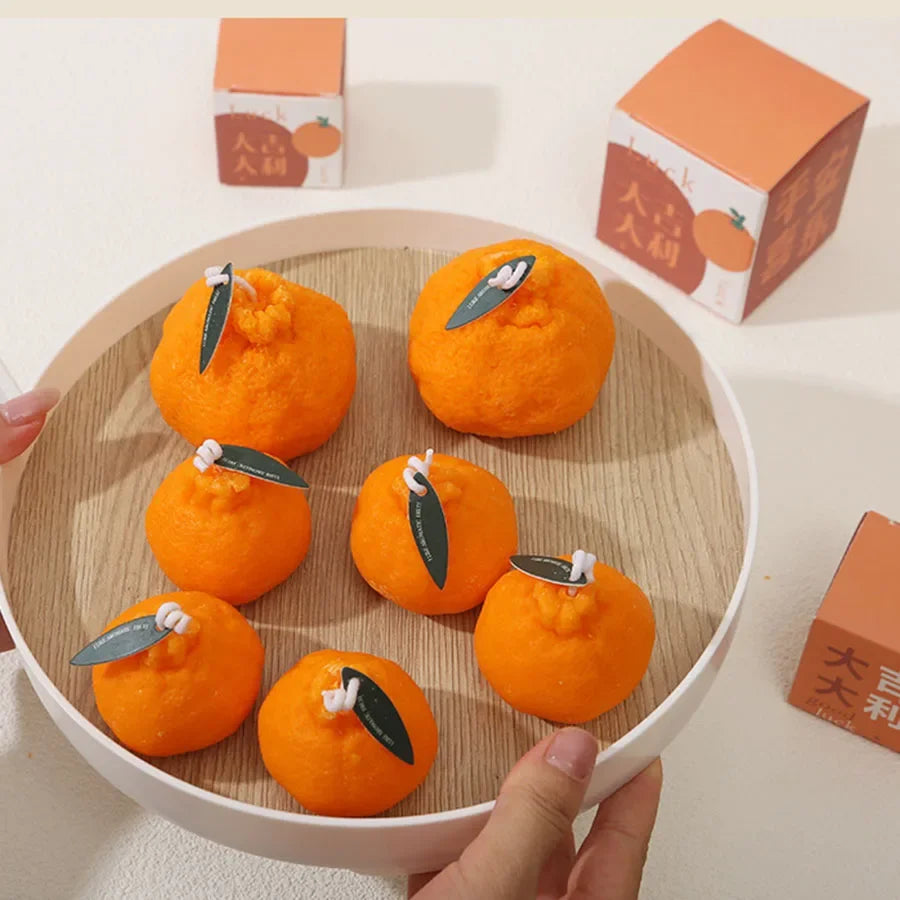 Internet celebrity Ugly Orange Aromatherapy Candle Soy Wax Creative Gift Shooting Props Scene Decoration Ornament