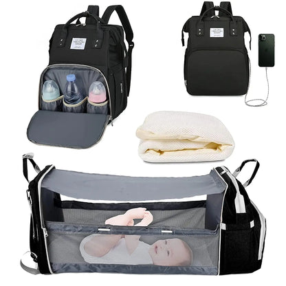NestVoyage™ 3‑in‑1 Diaper Bag & Portable Changing Station
