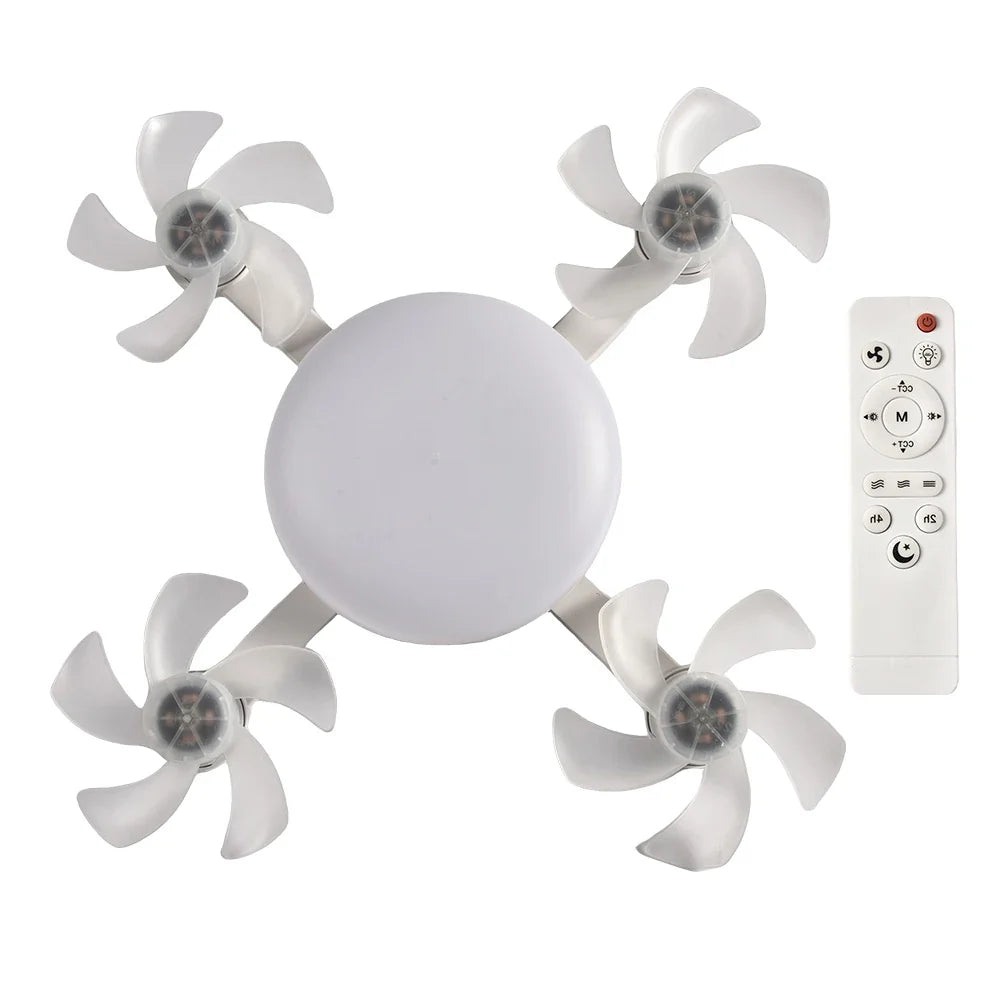 Intelligent ceiling light electric fan light Kitchen high wind power Silent Easy to clean e27 Screw Fan Light Restaurant Fan Eye