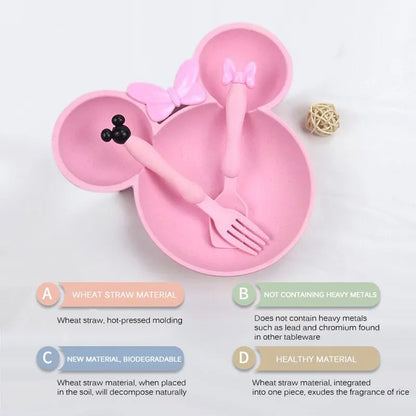 Minnie Mouse Kids Dinnerware Set – BPA-Free Plate, Fork & Spoon