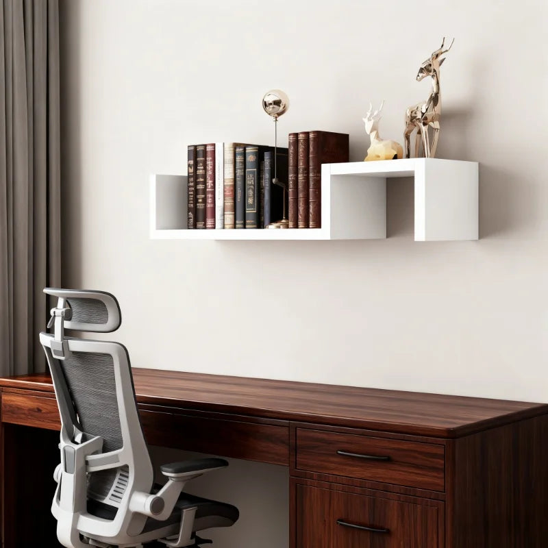 Wall Mounted Floating Shelves, Heavy-Duty Wall Storage and Display Rack Set, Thickened Board Hanging Shelves for Books