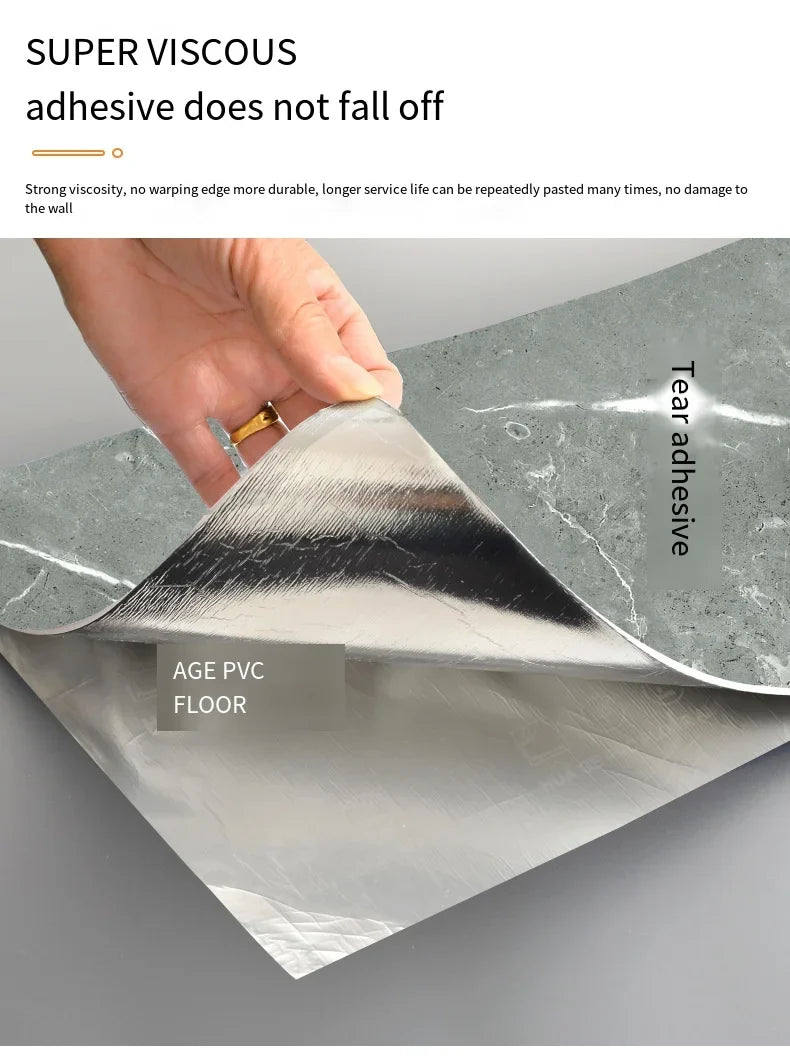 10-Pack Self-Adhesive Marble Tile Stickers – Waterproof 30x60cm PVC Peel-and-Stick Tiles for Kitchen & Bathroom Walls/Floors