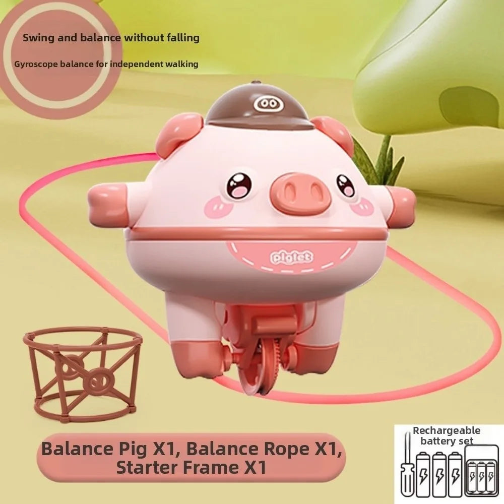 Cartoon Electric Balancing Dinosaur Toy Rechargeable Unicycle Balanced Spinning Top Toy Self-Balancing Tightrope Walking Toys
