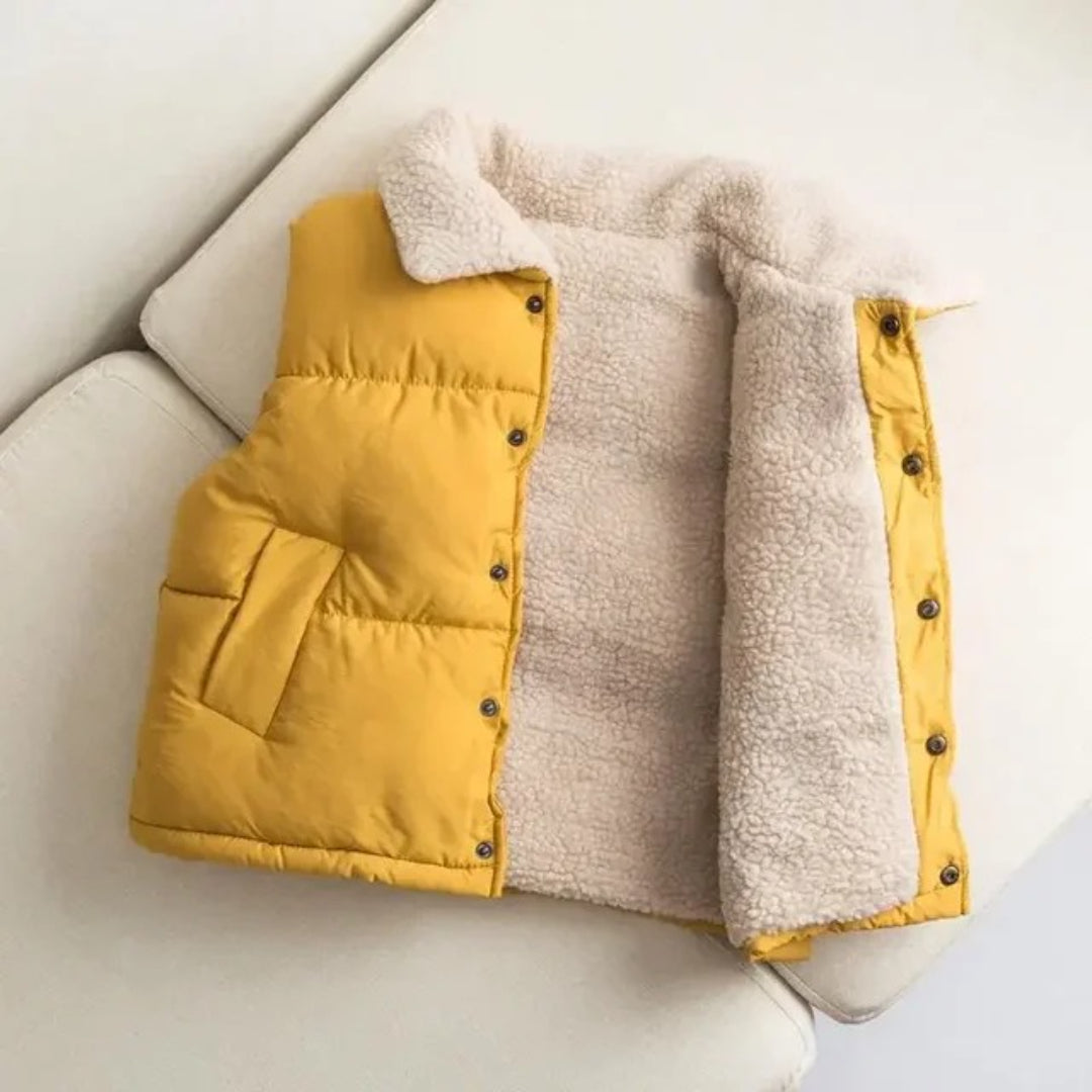 Unisex Children's Quilted Vest with Snap Closure