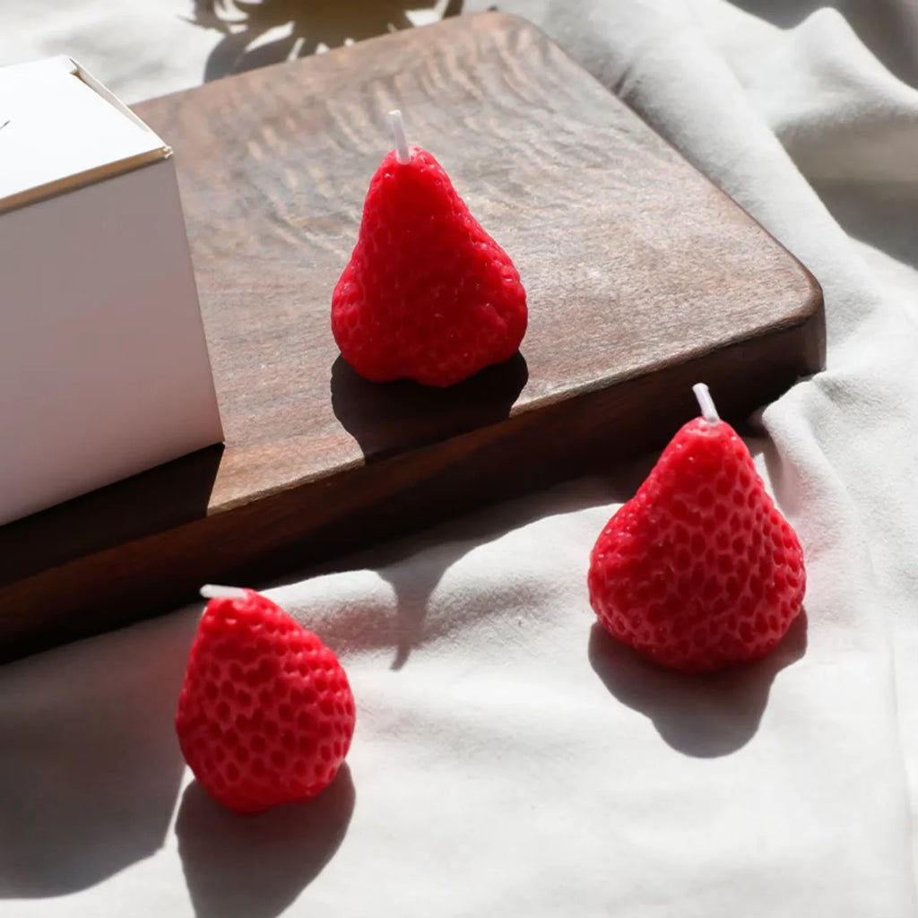 5pcs Strawberries Candles Gifts,Aromatherapy Candle for Wedding Receptions,Birthday Parties,Holiday Celebration Supplies