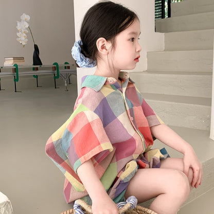 Rainbow Rascals Plaid Set
