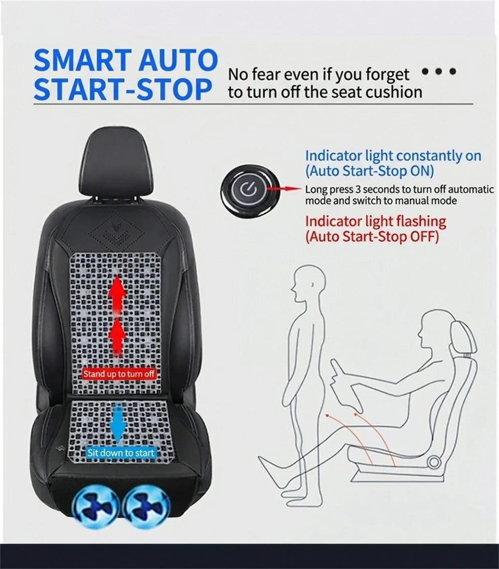 Ventilated Sheet 12v Car Seat Cover Vehicle Summer Cushion Smart Auto Start/Stop Universal Cooling Car Seat Ventilation Sheet