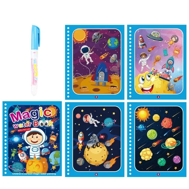Magic Water Book with Pen Children Learning  Education Toy Baby Montessori Toys Drawing Coloring Books for Kids 2 To 4 Years Old