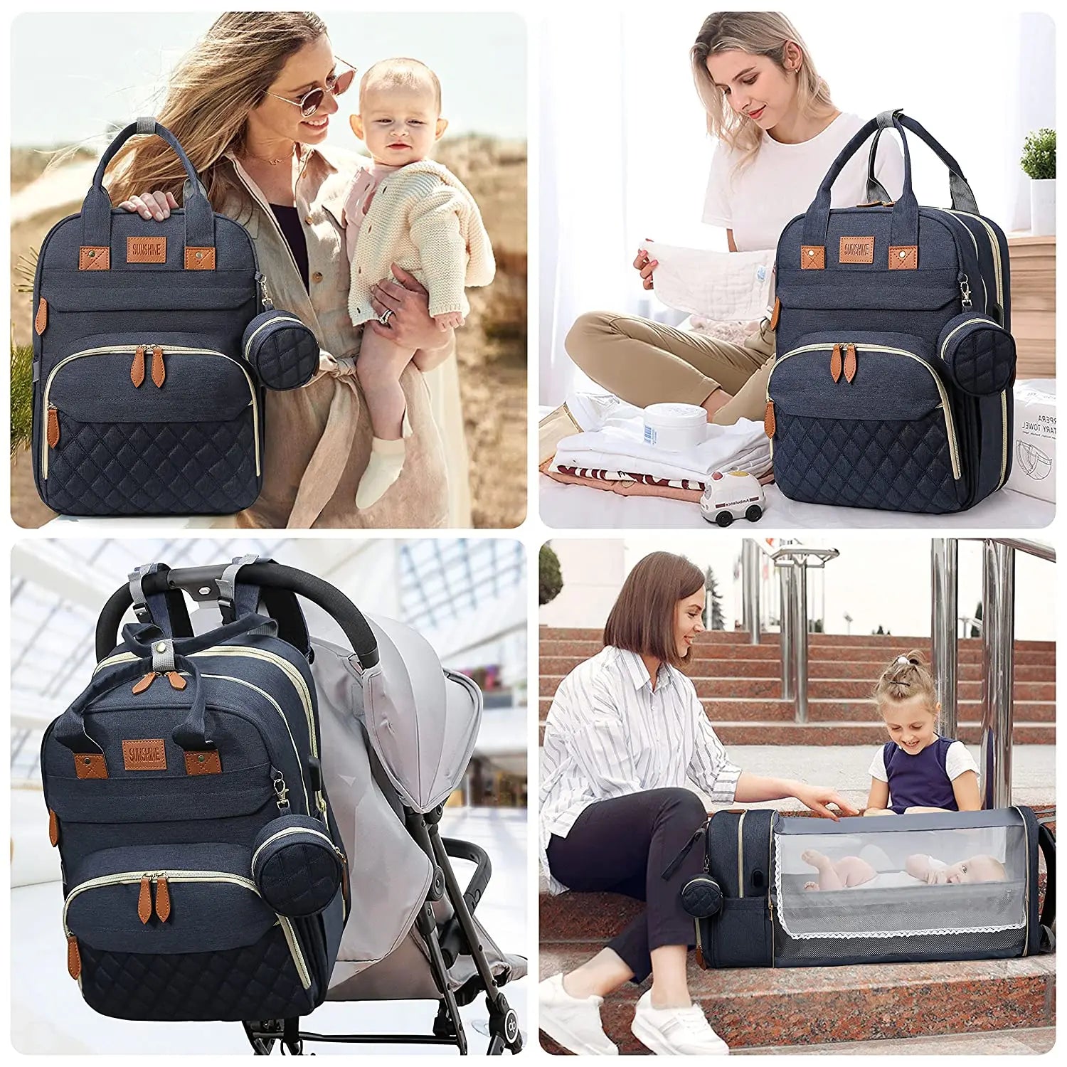 NestVoyage™ 3‑in‑1 Diaper Bag & Portable Changing Station