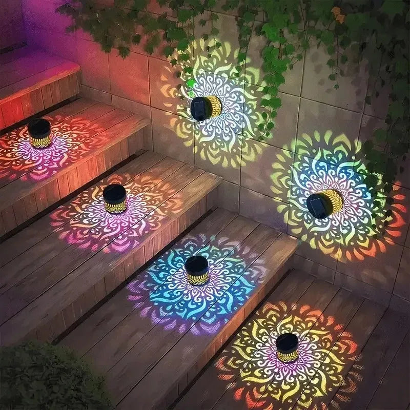 1/2/4pcs 7color Solar Datura Lights Garden Decoration Christmas Halloween Party Courtyard Decoration Solar Garden Wall Light