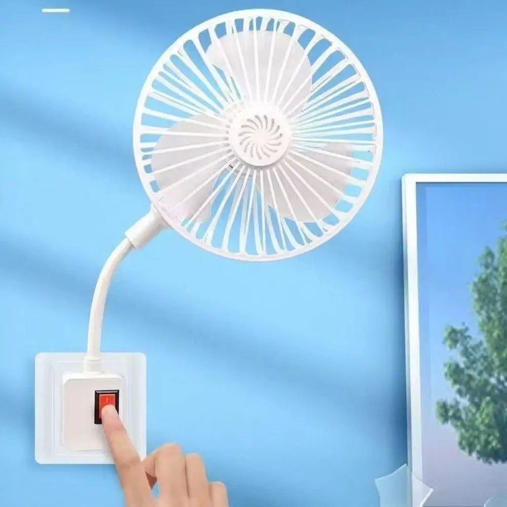 360 Rotatable Socket Fan Low Noise Energy Saving UK Plug Fan EU Plug with Safety Cover Wall Socket Fan for Kitchen Bathroom Dorm