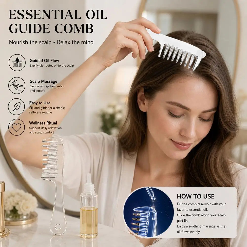 Scalp Liquid Guide Comb Mini Portable Head Applicator Hair Care Comb Anti-Static Scalp Nourish Hair Guide Comb
