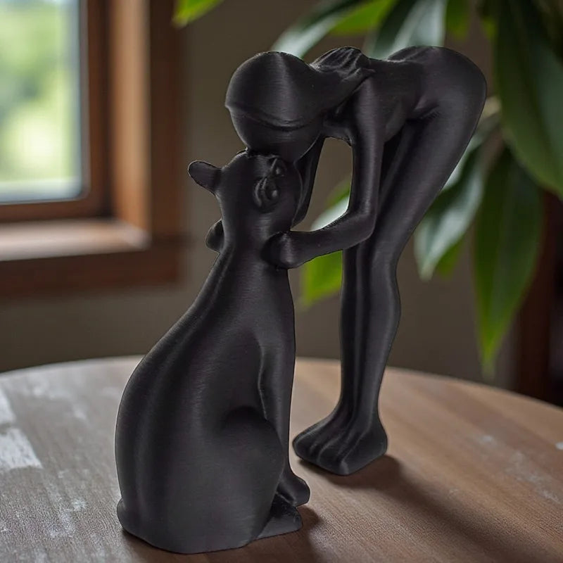 Figurine Abstract Pet Companion Sculpture Home Office Decor Creative Interactive Craft Indoor Modern Art Gift
