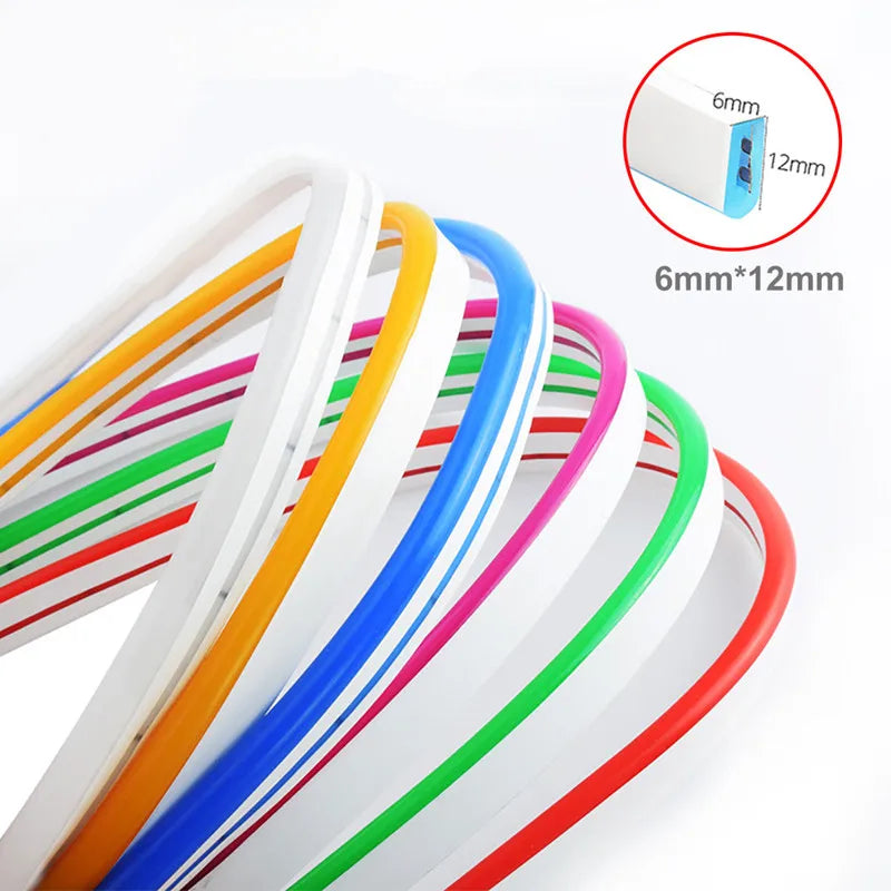 5V 12V 24V Led Neon Strip Light 6mm Narrow Rope Flex Tape Silicon Tube Bar Waterproof DIY Sign Red Green Blue Yellow Pink White