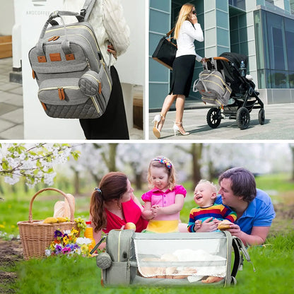 NestVoyage™ 3‑in‑1 Diaper Bag & Portable Changing Station