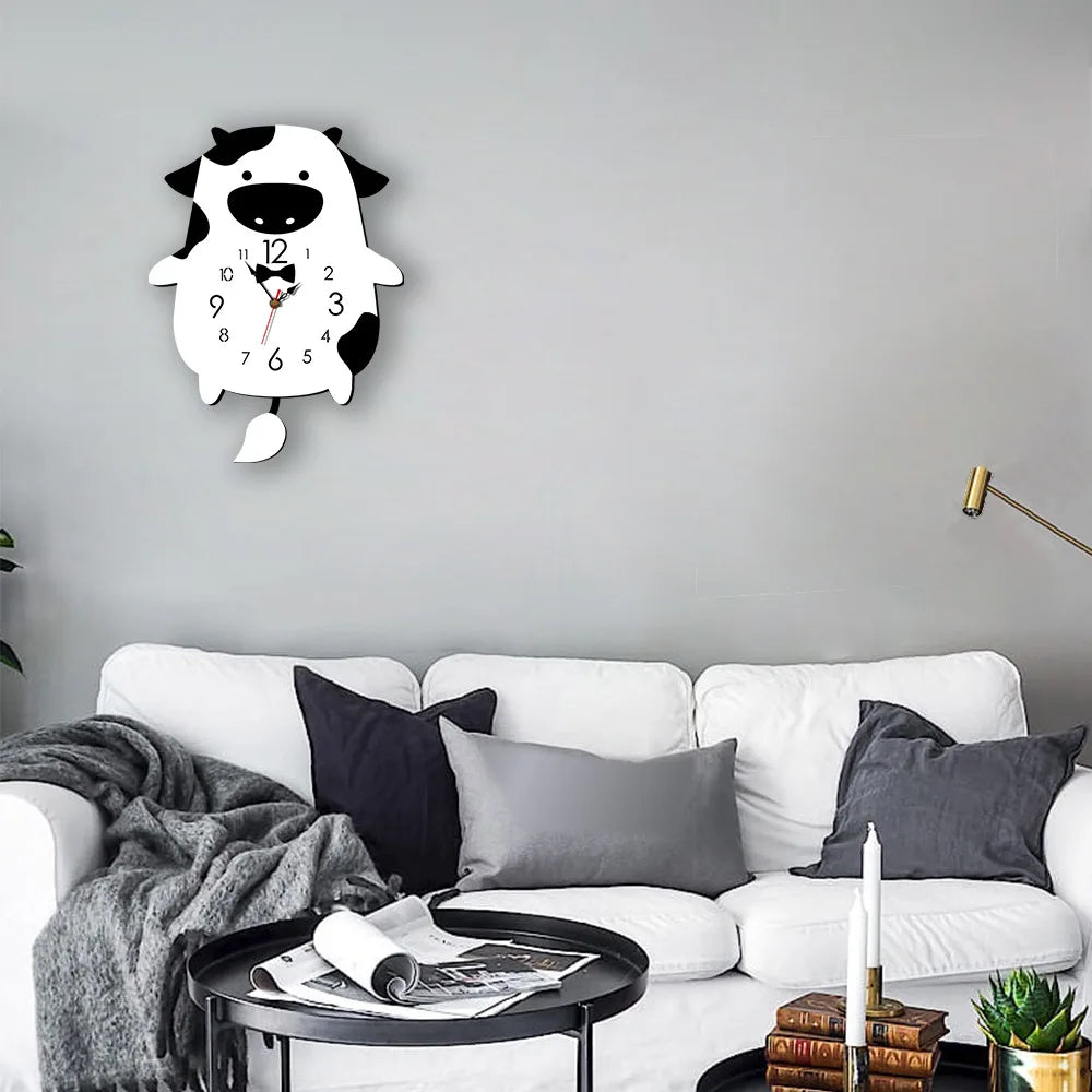 Rocking Tail Cat Hanging Clock