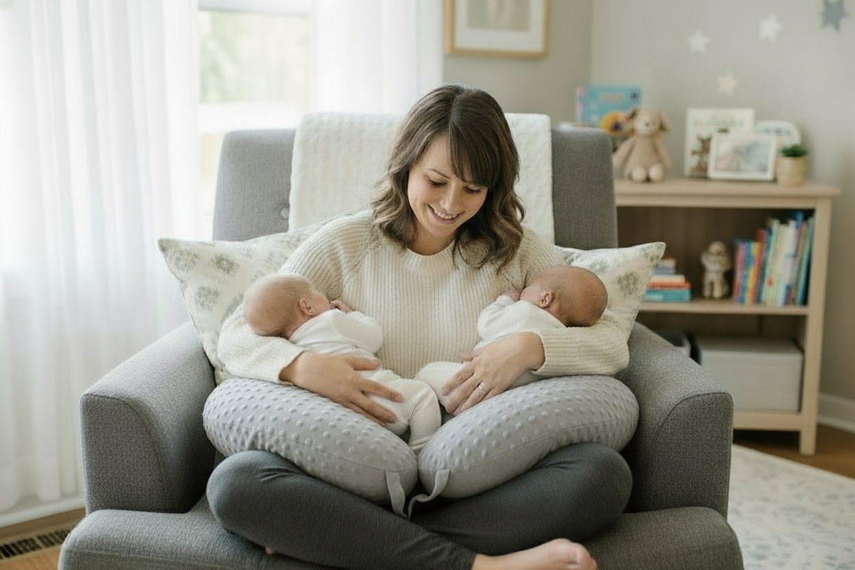 DuoNest™ Luxe Twin Nursing & Support Pillow