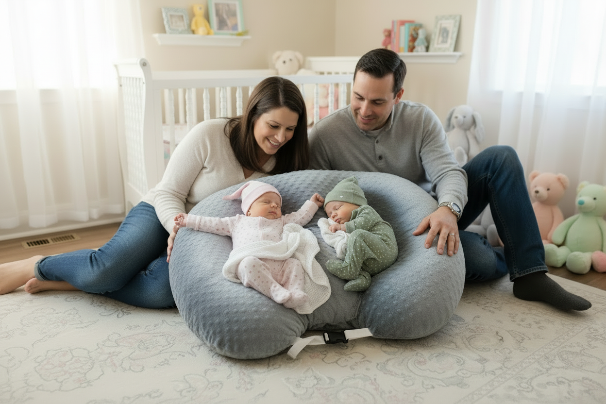 DuoNest™ Luxe Twin Nursing & Support Pillow