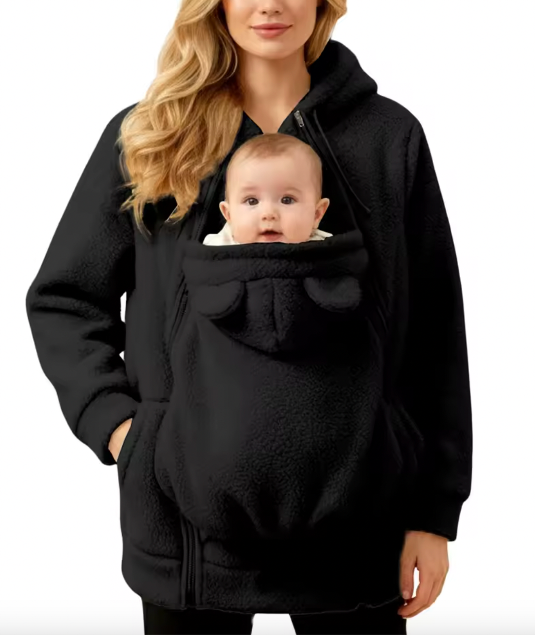 CuddleNest™ Cozy Babywearing Hoodie for Moms & Babies