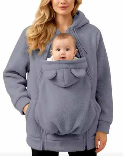 CuddleNest™ Cozy Babywearing Hoodie for Moms & Babies