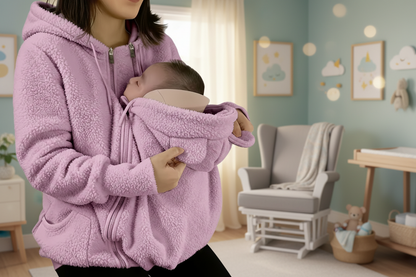 CuddleNest™ Cozy Babywearing Hoodie for Moms & Babies