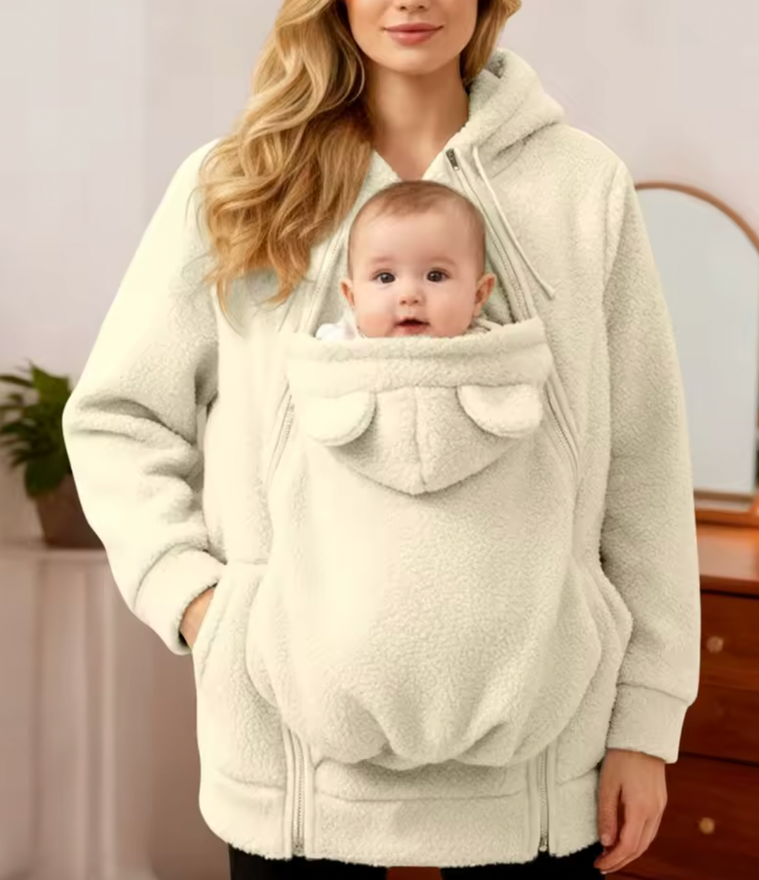 Cuddlenest Cozy Babywearing Hoodie Moms Babies - Gray XL product view