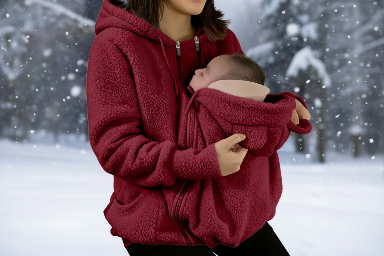 CuddleNest™ Cozy Babywearing Hoodie for Moms & Babies