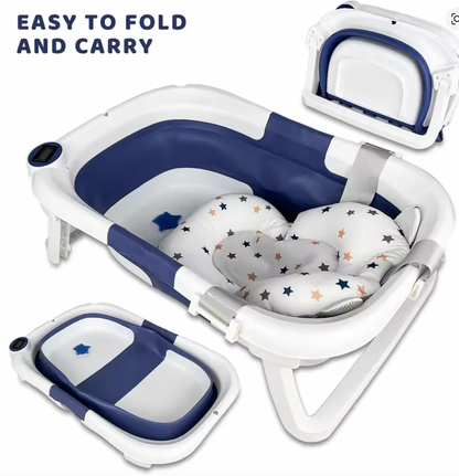 Baby Bathtub with Non-Slip Mat Cushion