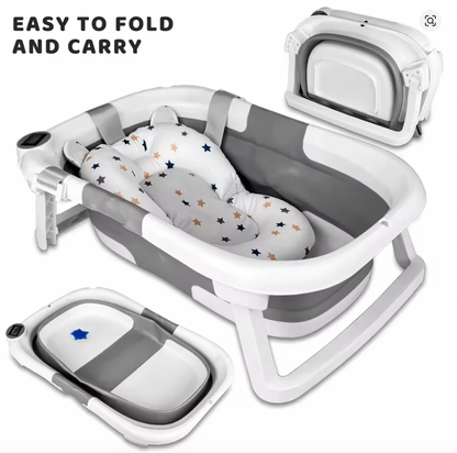 Baby Bathtub with Non-Slip Mat Cushion