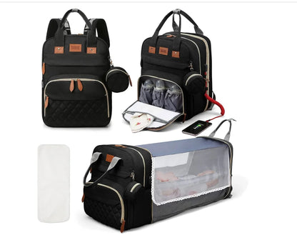 NestVoyage™ 3‑in‑1 Diaper Bag & Portable Changing Station