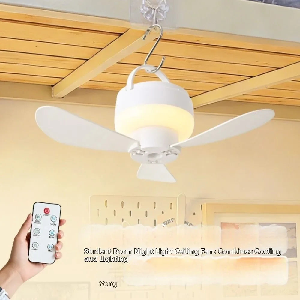 Silent Operation Ceiling Fan Light USB Rechargeable Energy Saving Hanging Fan Light with Remote Control Intelligent Ceiling Lamp