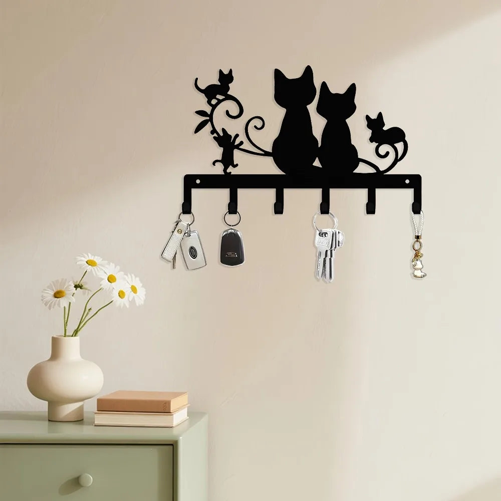 1pc Metal Black Cat Wall Art Aluminum Iron Painting Hanging Ornament Home Decor Kitchen Living Room