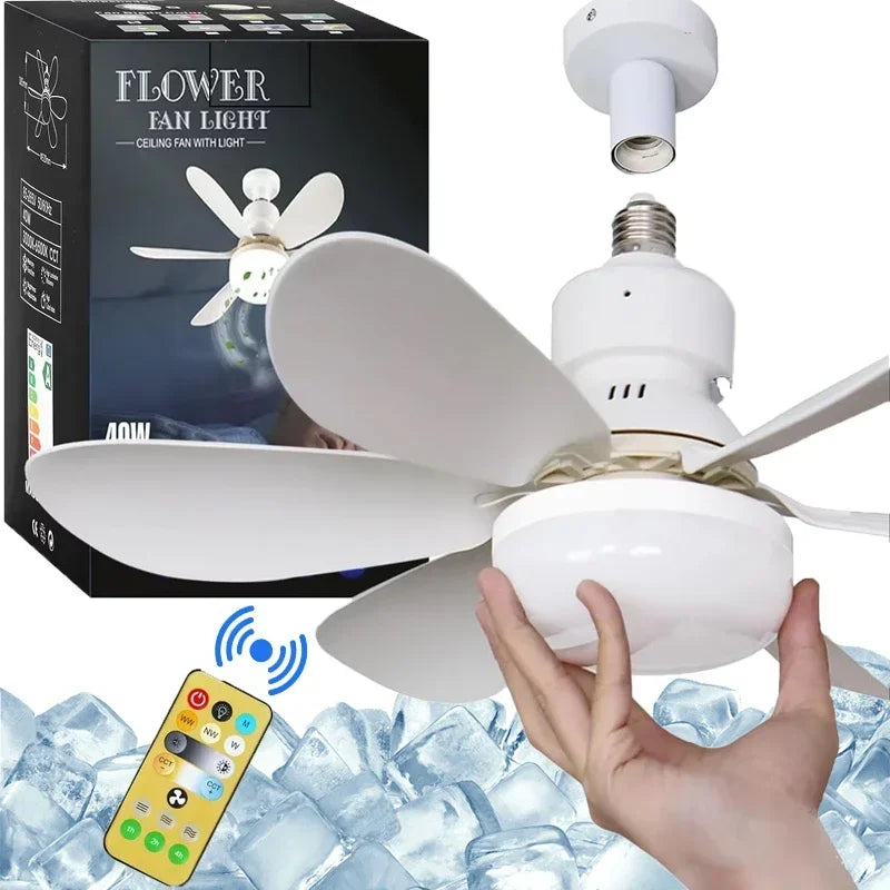 Ceiling Fan Light E27 with Remote LED Dimming Function  Suitable for Living Room Study and Home use  85-265V