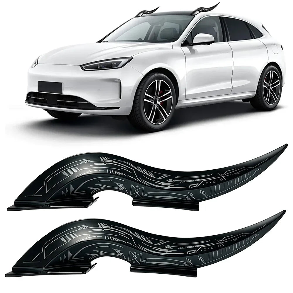 1Set 32 LED Light Modes Dragon Horn Car Roof Fins, Touch Dimmable Waterproof Auto Decoration, Universal Car Exterior Accessory