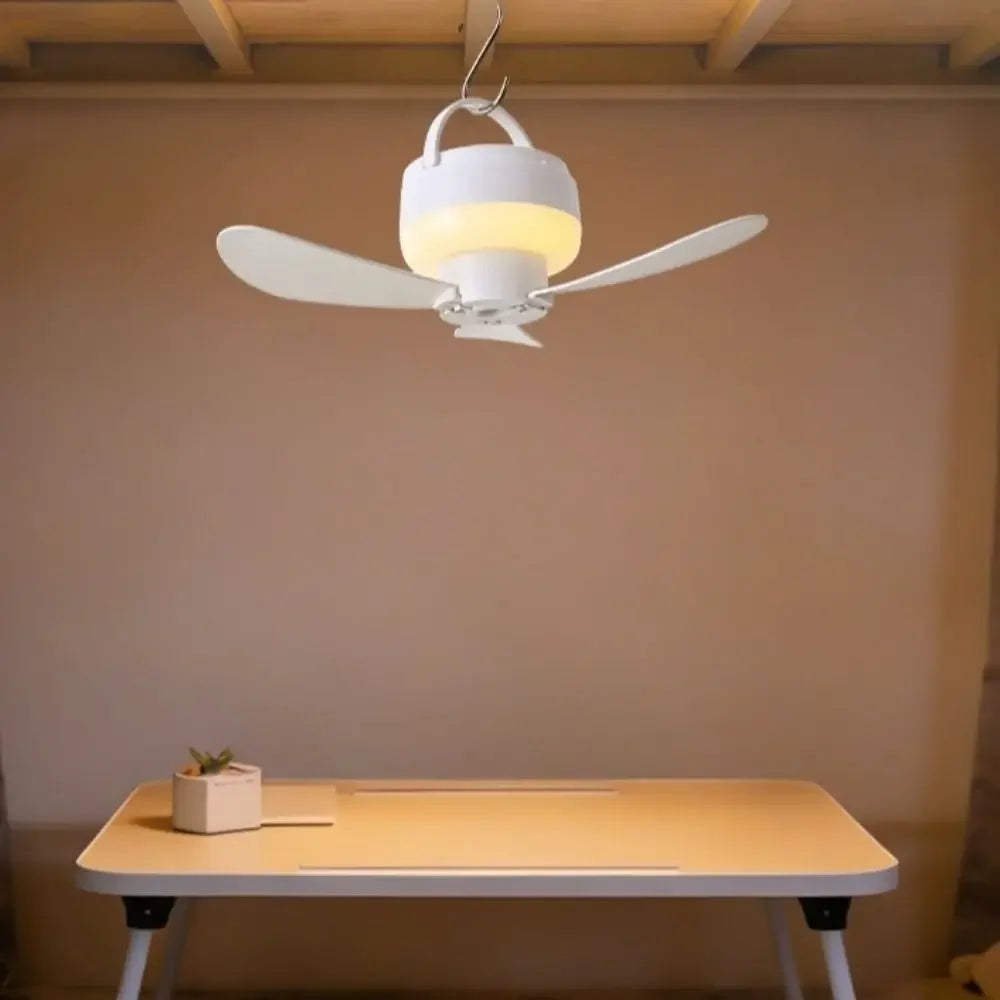 Silent Operation Ceiling Fan Light USB Rechargeable Energy Saving Hanging Fan Light with Remote Control Intelligent Ceiling Lamp