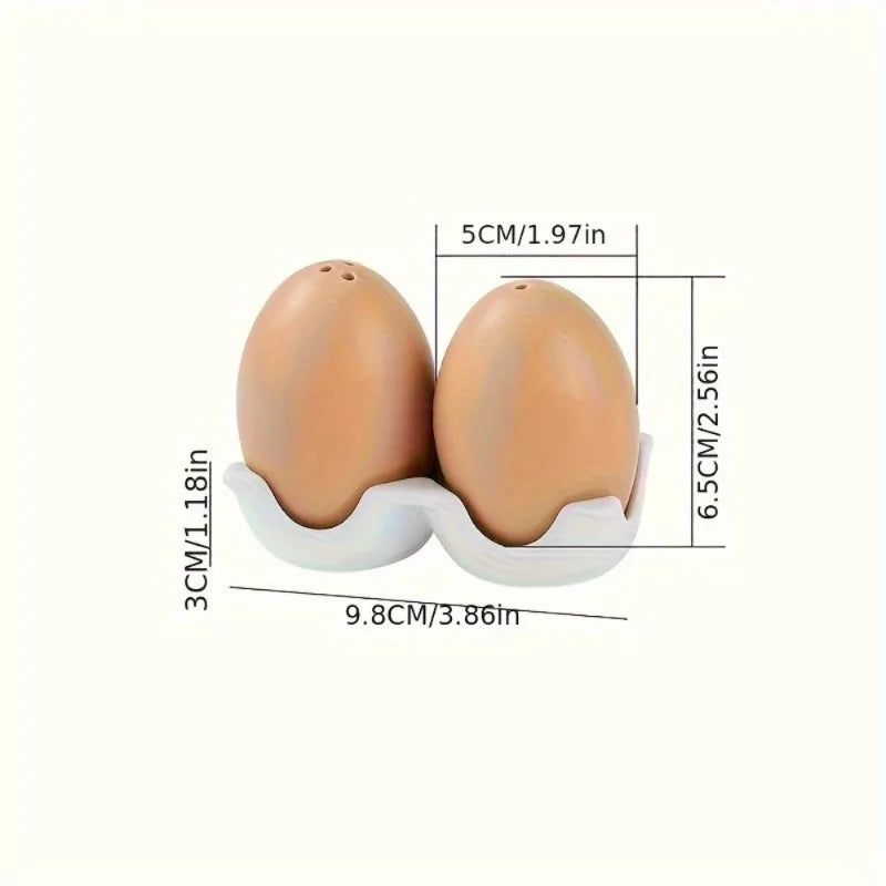 Salt and Pepper Shaker, 2Pcs Creative Ceramics Egg Model Seasoning Cruet Decorative Porcelain Salt and Pepper Caster Kitchen Condiment Bottle Dining
