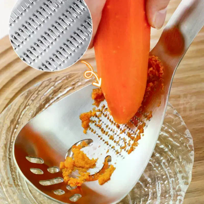 Multifunctional Stainless Steel Kitchen Utensil Cooking Garlic Ginger Vegetable Grater Grinder Spoon Kitchen Supplies