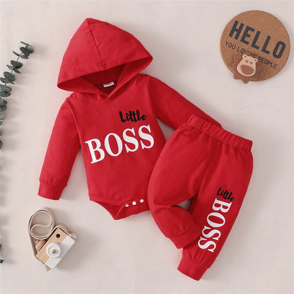 Little Boss Long Sleeve Hoodie Set