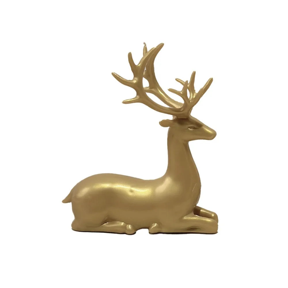 Creative Deer Desktop Ornament Sitting/Standing Position Modern Reindeer Sculpture Cute Durable Christmas Deer Statue