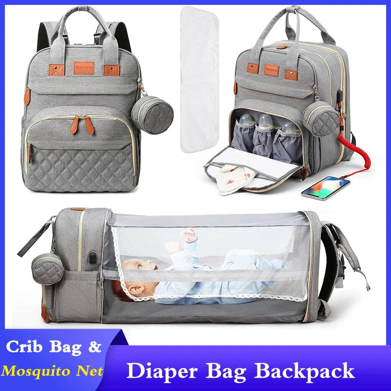 NestVoyage™ 3‑in‑1 Diaper Bag & Portable Changing Station